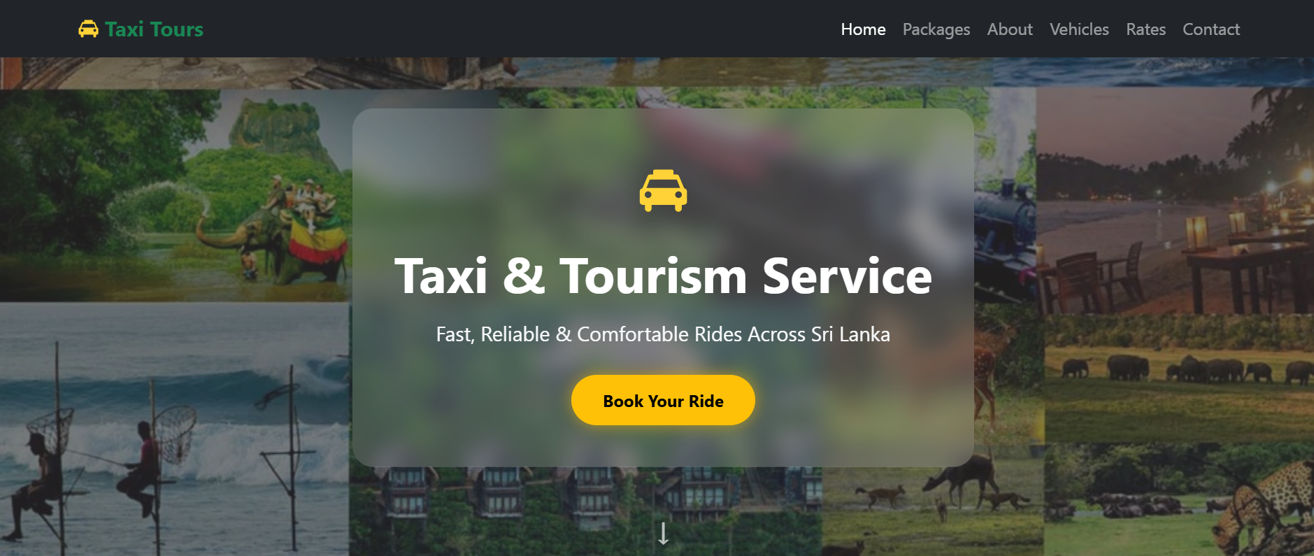 Taxi homepage preview
